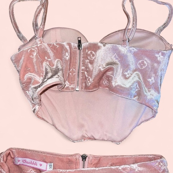 Dolls Kill Pink Velvet Two-Piece Dress - Picture 5 of 5